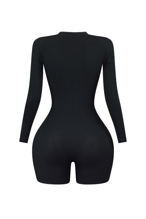 Cut Him Off Cutout Long Sleeve Romper
